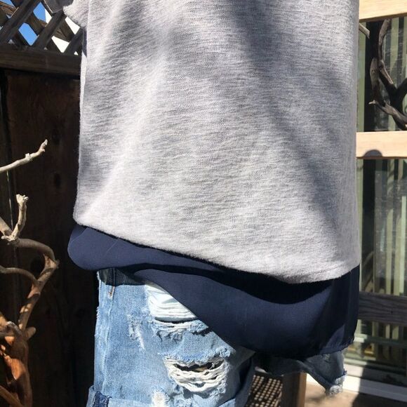 Gibson Grey & Blue Layered Crew Neck T-Shirt - Picture 4 of 7